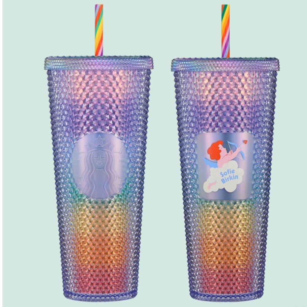 Starbucks x Sophie Birkin LGBT venti rainbow studded tumbler NWT HTF
